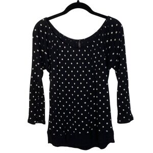 Old Navy Black & Cream Polka Dot Shirt